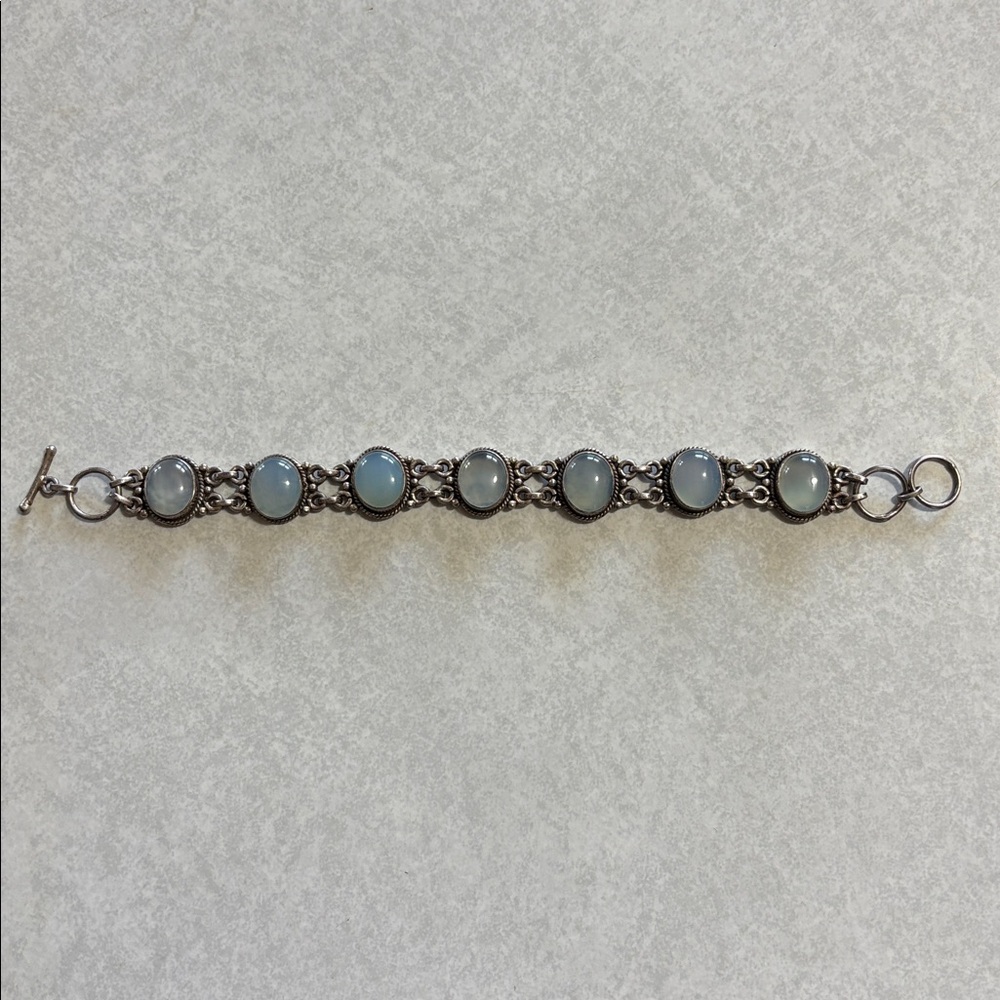 925 Silver Bracelet with Blue Stones